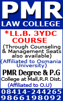 PMR LAW COLLEGE *LL.B.3YDC COURSE (Through Counseling & management Seats also Available) | (Affiliated to Osmania University) | PMR DEGREE & P.G cOLLEGE at Mall, R.R Dist. (Affiliated O.U) 08414-244265, 9866198092