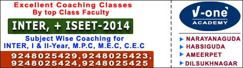 Excellent Coaching Classes By top Class Faculty INTER, + ISEET-2014 Subject Wise Coaching for INTER, I & II-Year, M.P.C, M.E.C, C.E.C NARAYANAGUDA HABSIGUDA AMEERPET DILSUKHNAGAR 9248025429,9248025423,9248025424,9248025425